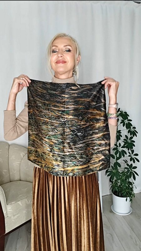 Oasis - Anda Abstract Small Silk Scarf - Image 4