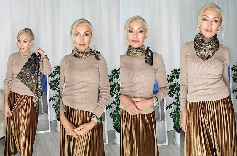 Oasis - Anda Abstract Small Silk Scarf - Image 7