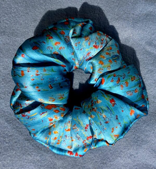 Poppies - Silk Hair Scrunchie Big 5cm - Image 3