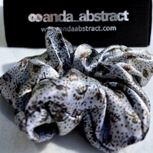 Anda Abstract Silk Hair Scrunchie "Summer Morning" Big 5cm