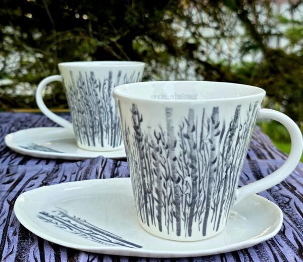 FOREST - medium Porcelain mug with saucer, 350 ml - Image 2