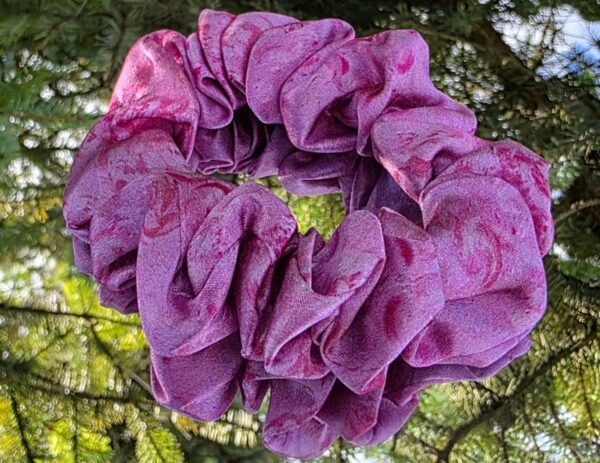 Roses - Silk Hair Scrunchie Small 2.5 cm - Image 2