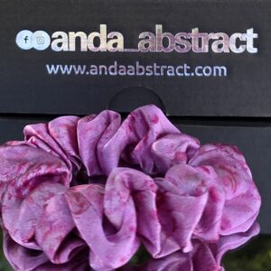 Anda Abstract Silk Scrunchie - "Roses" Small 2.5cm