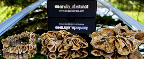 Golden Sand - Silk Hair Scrunchie Micro 1 cm - Image 3