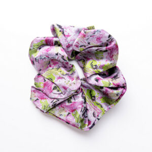 Anda Abstract Silk Hair Scrunchie - "Apple Blossoms" large