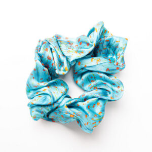 Anda Abstract Silk Hair Scrunchie - "Poppies" Medium