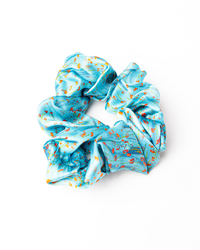 Poppies - Silk Hair Scrunchie Medium 3.5 cm - Image 2