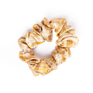 Anda Abstract Silk Hair Scrunchie - "Golden Sand" Small