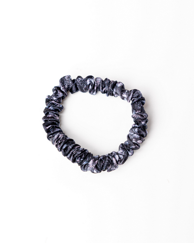 Anda Abstract Silk Hair Scrunchie - "Rose Bay" Micro