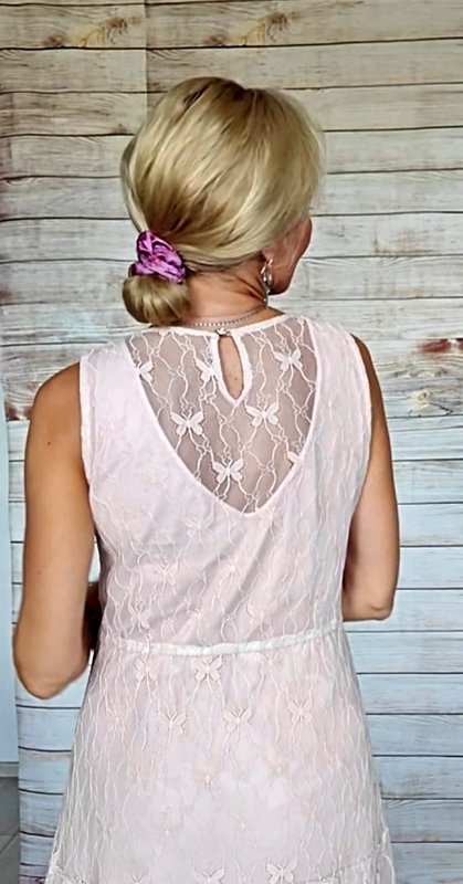 Roses - Silk Hair Scrunchie Small 2.5 cm - Image 3