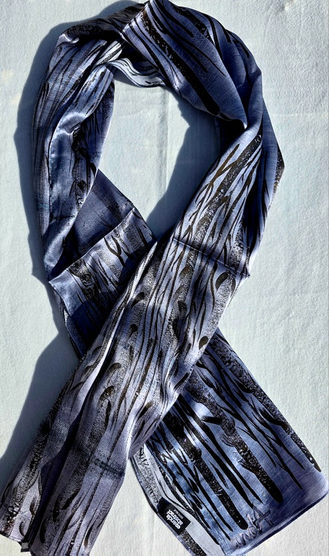 Anda Abstract Silk Scarf - "Forest"