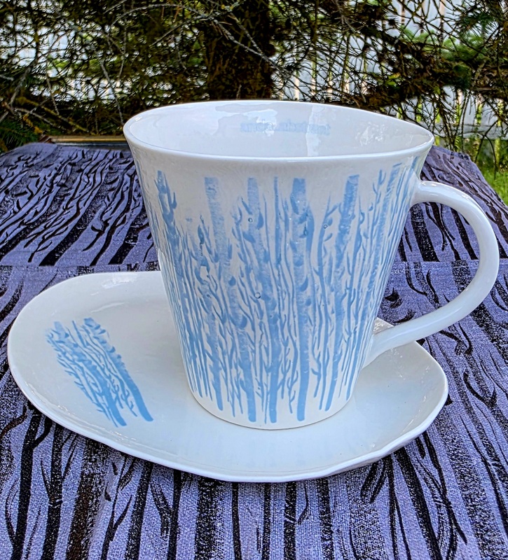 Anda Abstract Porcelain Mug - "Forest In Winter"