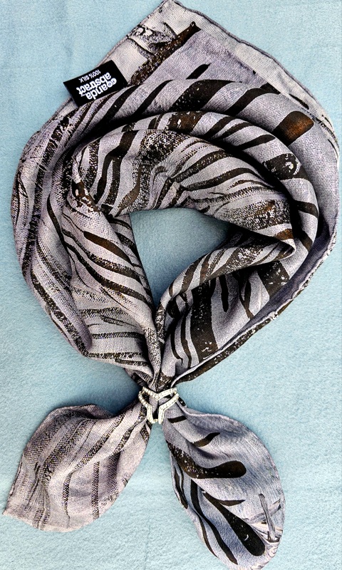 Forest - Anda Abstract Small Silk Scarf 55x55 cm - Image 4