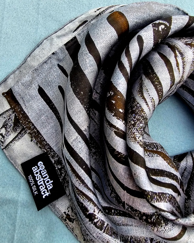 Forest - Anda Abstract Small Silk Scarf 55x55 cm - Image 2