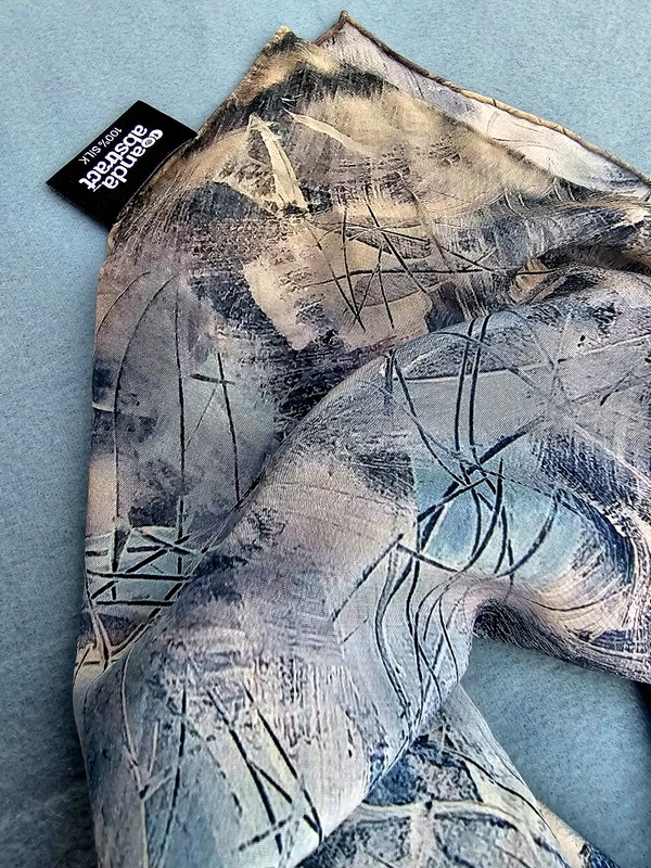 Skating - Anda Abstract Small Silk Scarf 55x55 cm - Image 4