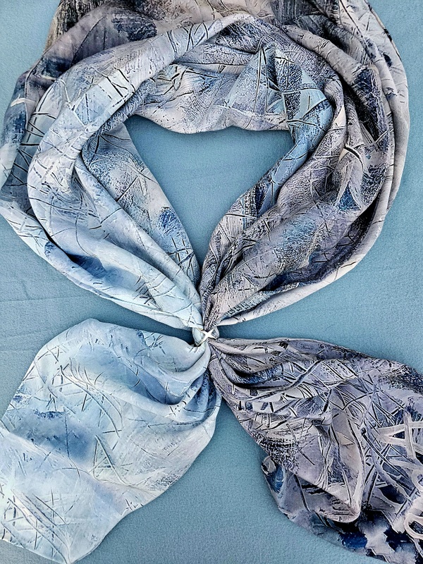 Anda Abstract Silk Scarf "Skating_Large"